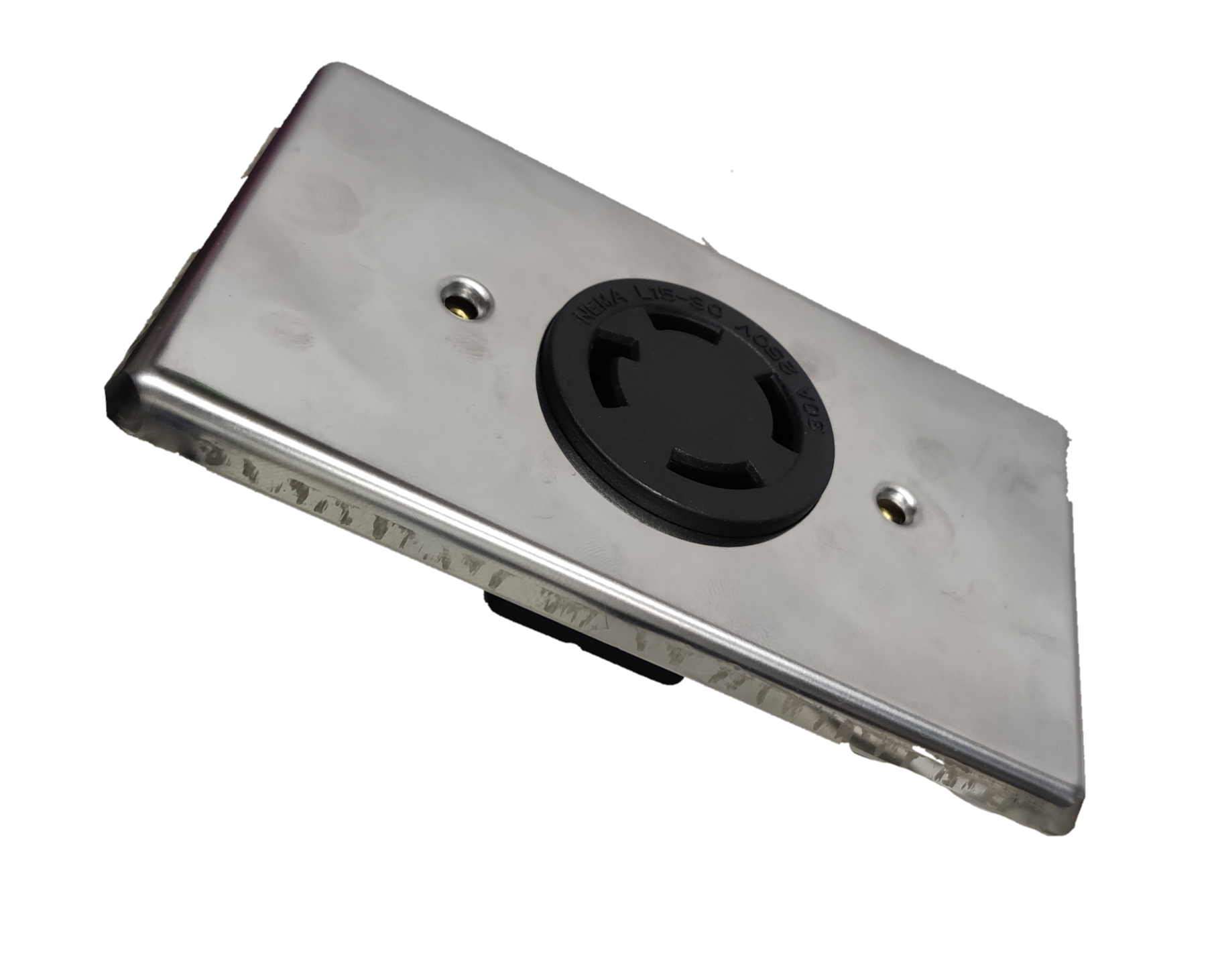 30A Twist Lock Outlet with Stainless Plate 4P by Electx Electrical Supply for secure electrical connections