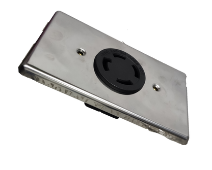 30A Twist Lock Outlet with Stainless Plate 4P by Electx Electrical Supply for secure electrical connections