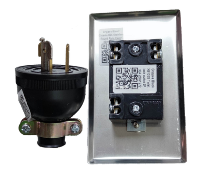 Grippes 30A twist lock wall outlet with sturdy metal cover for reliable connections