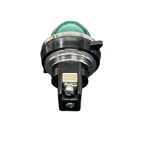 Auspicious 30mm 220V green pilot lamp with a sturdy base and clear lens for effective visibility