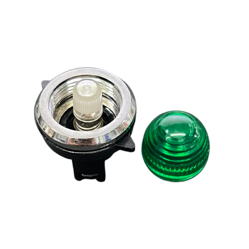 Auspicious 30mm 220V green pilot lamp with transparent socket and protective cover