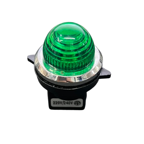 Auspicious 30mm 220V green pilot lamp with a clear dome for industrial applications
