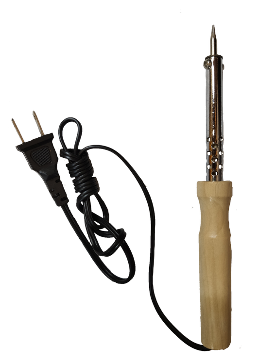 Electx Electrical Supply 30W soldering iron 220V with wooden handle and metal tip for electronics repair