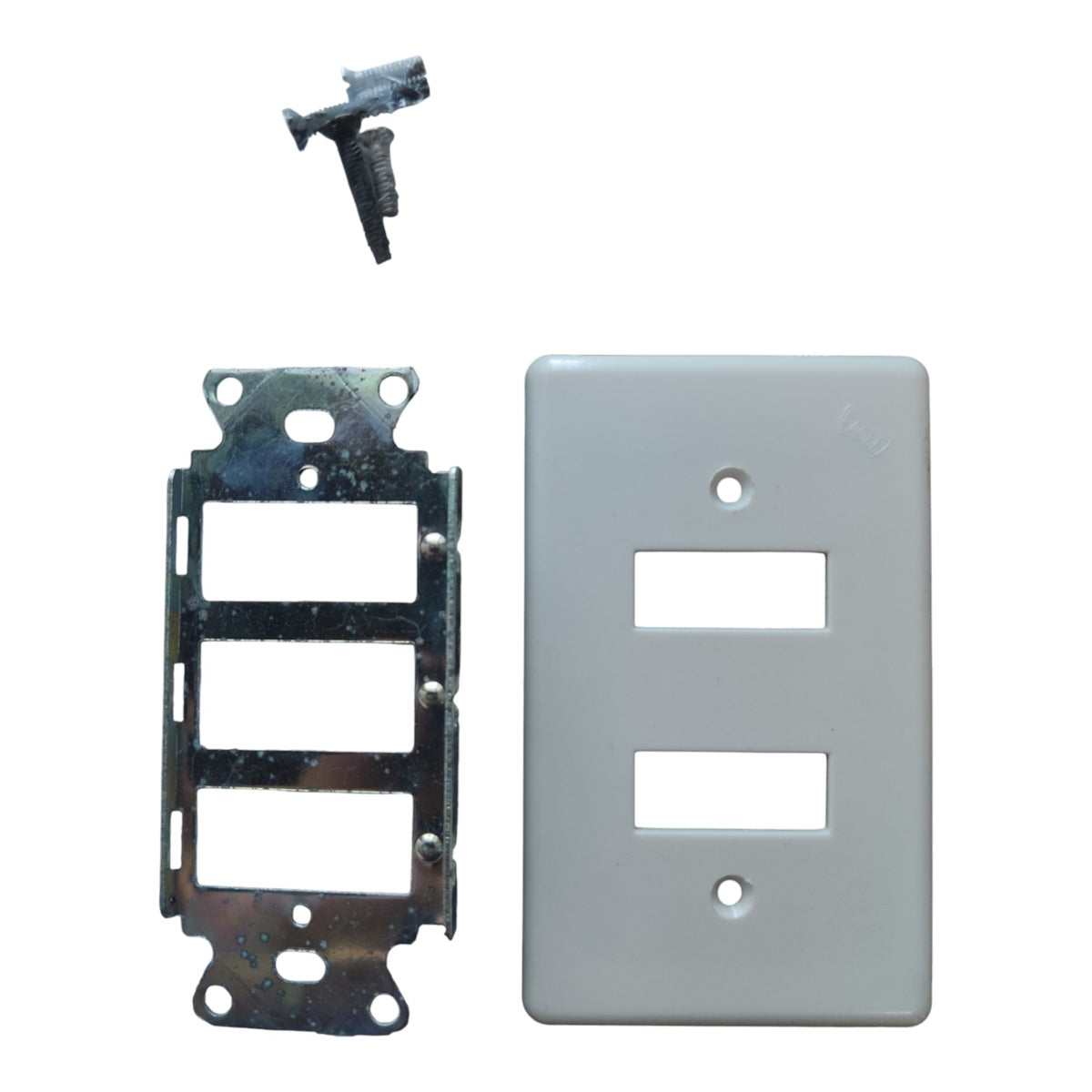 Eagle 2 Gang Device Plate with Metal Strap EAGLE2GANGPLATE