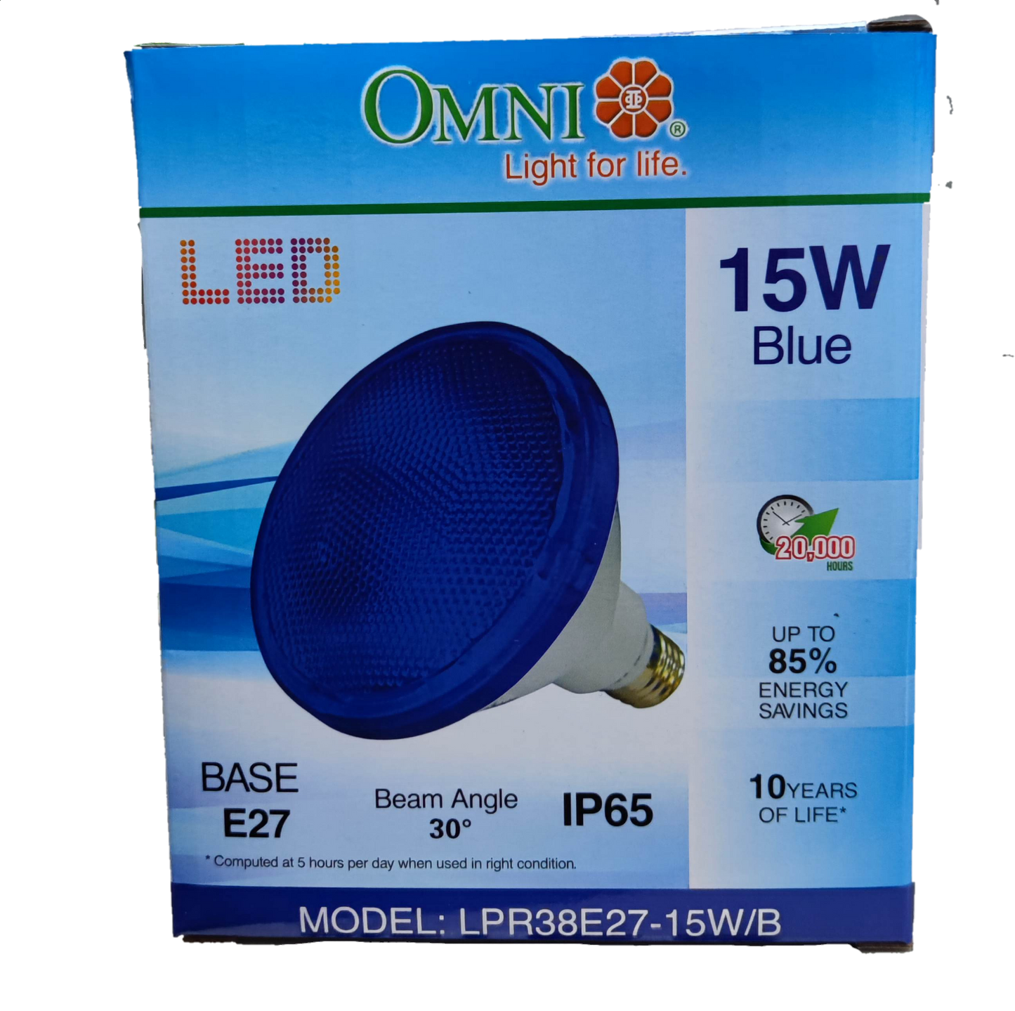 Omni 15W PAR 38 E27 220V Blue  LPR38E27-15W/B, LED PAR 38 15W E27 220V Blue