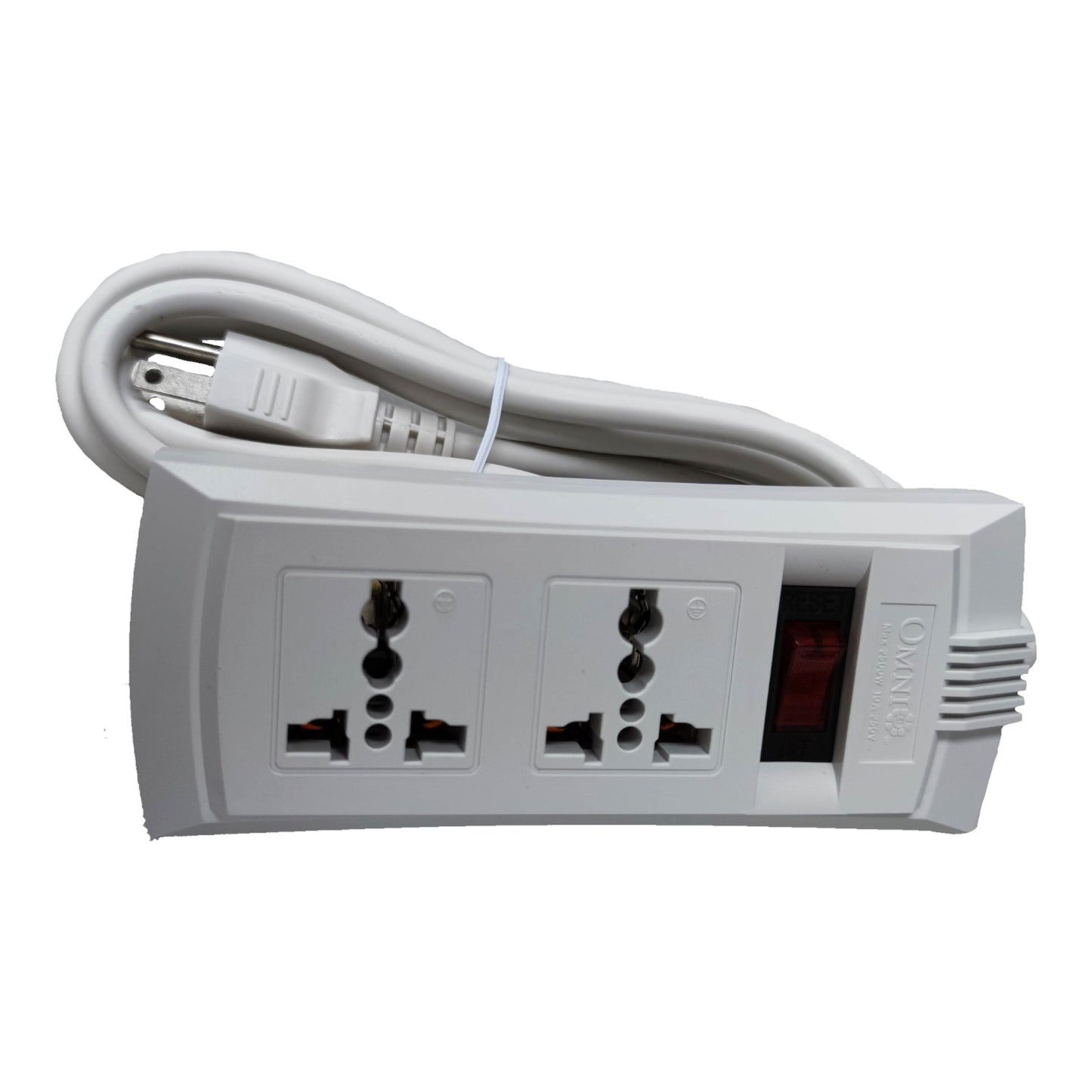 Omni 2 Gang Extension Cord  Universal 6 Feet with Single Switch, Power Strip 2 Socket with Single Switch 10A 220V 1.83 Meters WEU-102-PK