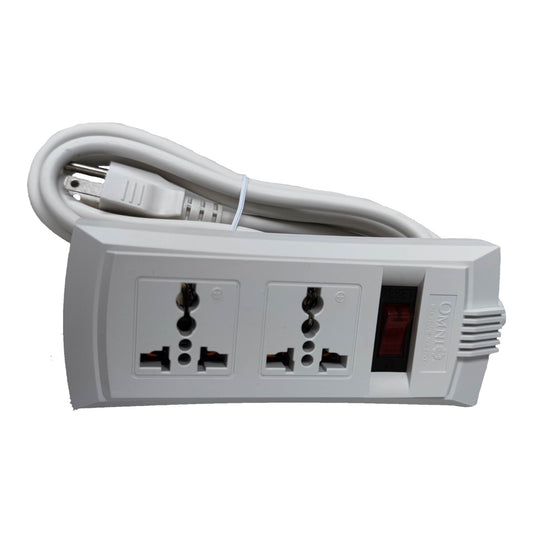 Omni 2 Gang Extension Cord  Universal 6 Feet with Single Switch, Power Strip 2 Socket with Single Switch 10A 220V 1.83 Meters WEU-102-PK