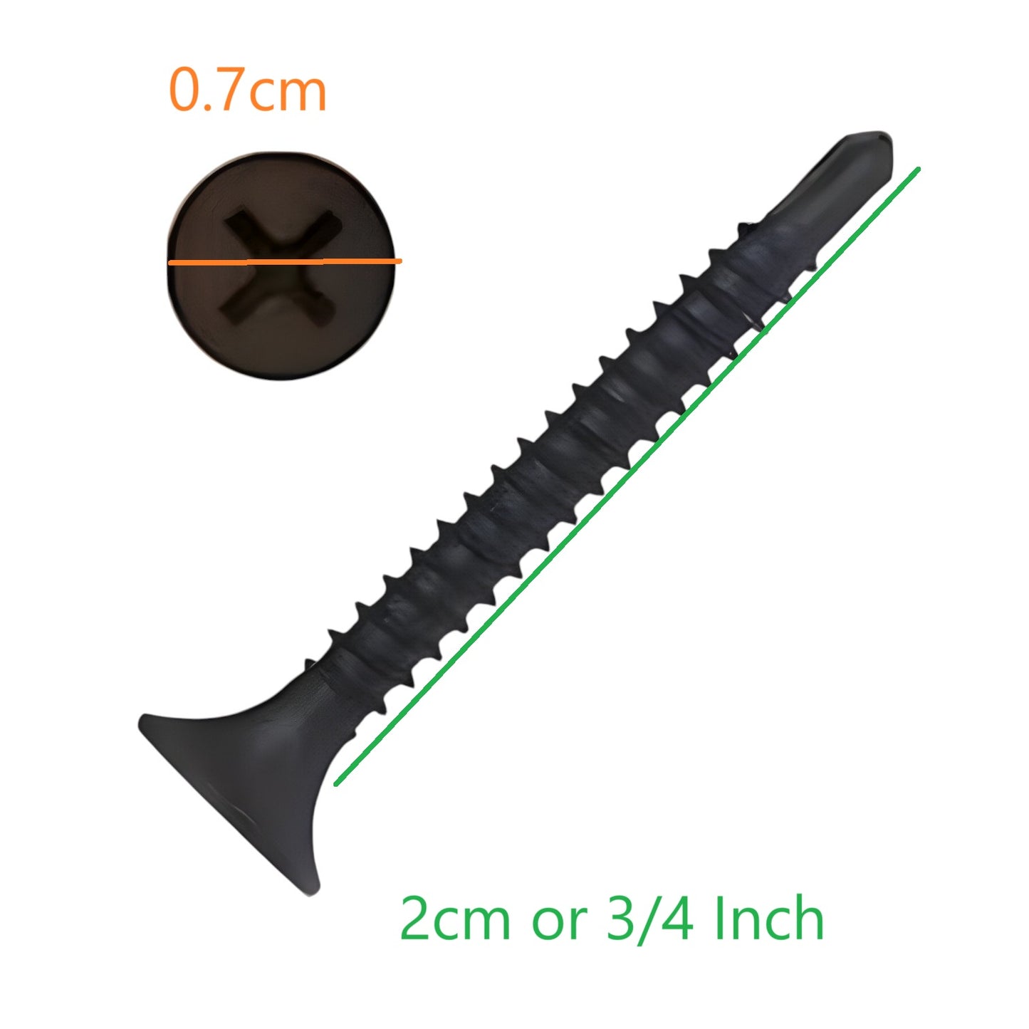 Gypsum Screw for Metal 3/4 Inches CAA-GSM-Steel3/4 Black Screw for Metal Parring