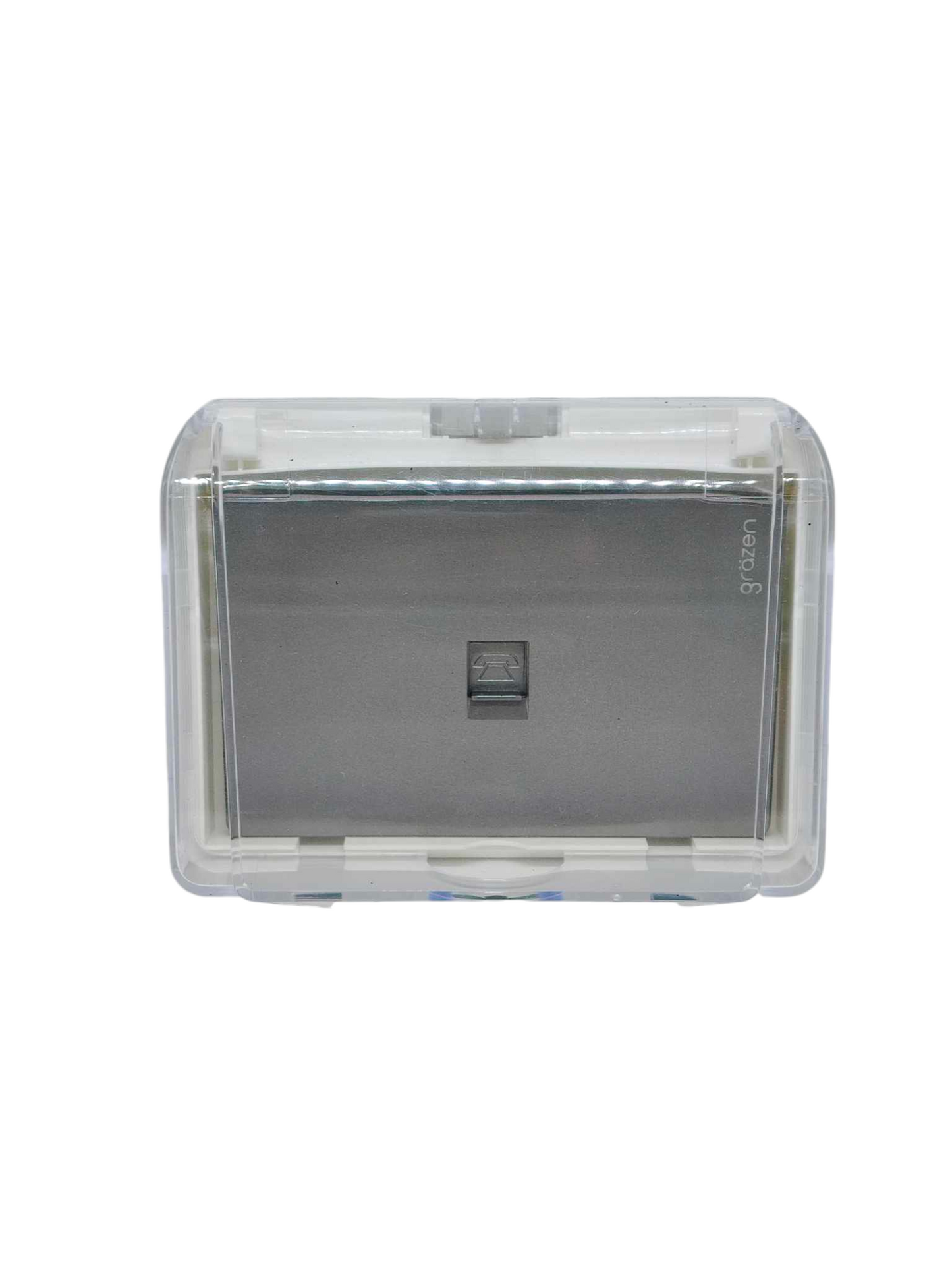 Grazen Weatherproof Cover Transparent with 1 Gang Telephone Outlet with Plate Cover WC-019-W+GW-016