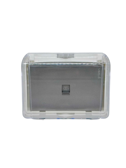 Grazen Weatherproof Cover Transparent with 1 Gang Telephone Outlet with Plate Cover WC-019-W+GW-016