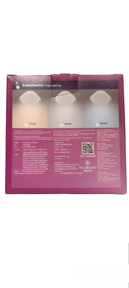 Philips 9W LED Downlight 220V Tri Color Scene Switch Meson