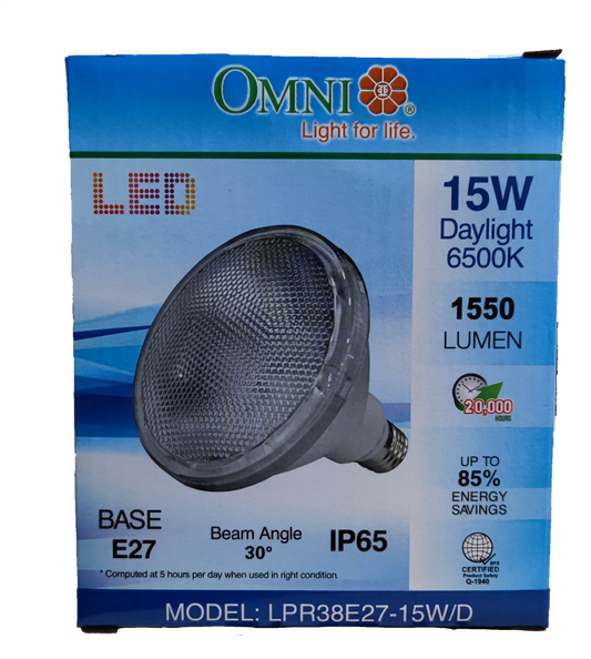 Omni 15W PAR 38 E27 220V Daylight LPR38E27-15W/D, LED PAR 38 15W E27 220V Dalyight