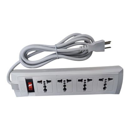 Omni 4 Gang Universal Outlet Extension Cord  with Switch 1.83 Meters Length WEU-104-PK