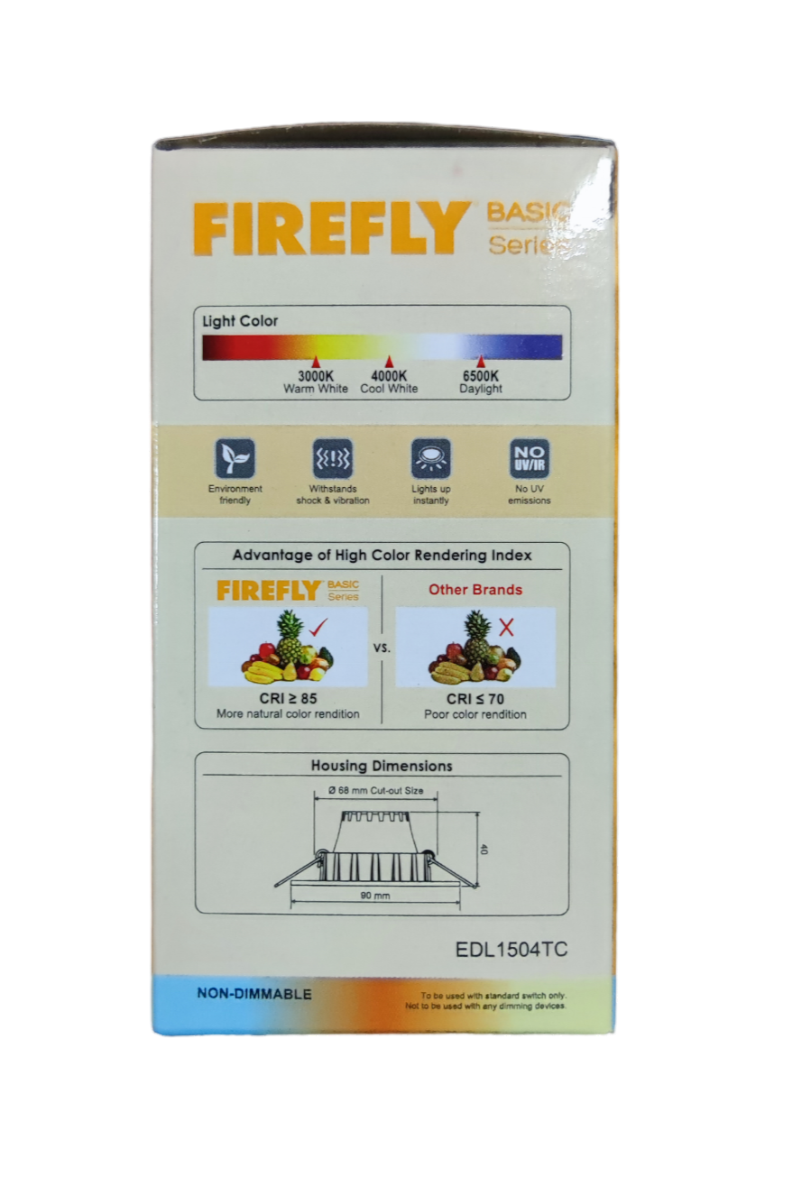 Firefly 4W LED Downlight Tiltable Tri Color 220V EDL1504TC