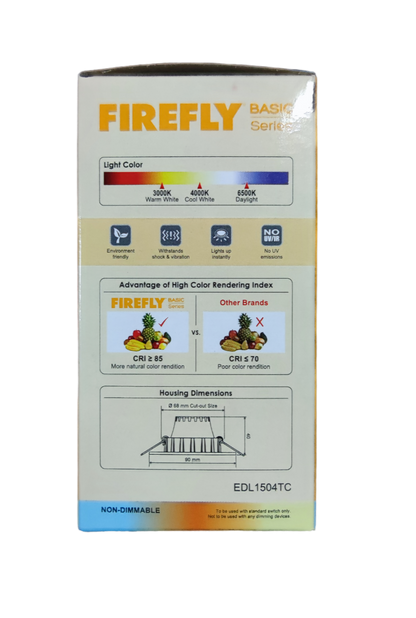 Firefly 4W LED Downlight Tiltable Tri Color 220V EDL1504TC