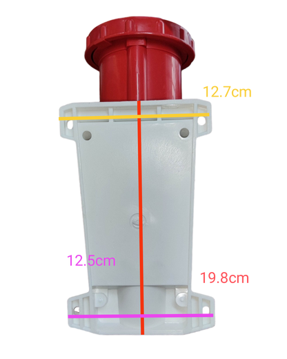 Grippes 63A 3P+E+N Industrial Outlet 5 Pins 220V IP67 #135 Wall Type IEC309-2