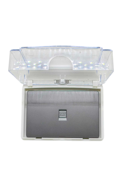Grazen Weatherproof Cover Transparent with 1 Gang Telephone Outlet with Plate Cover WC-019-W+GW-016