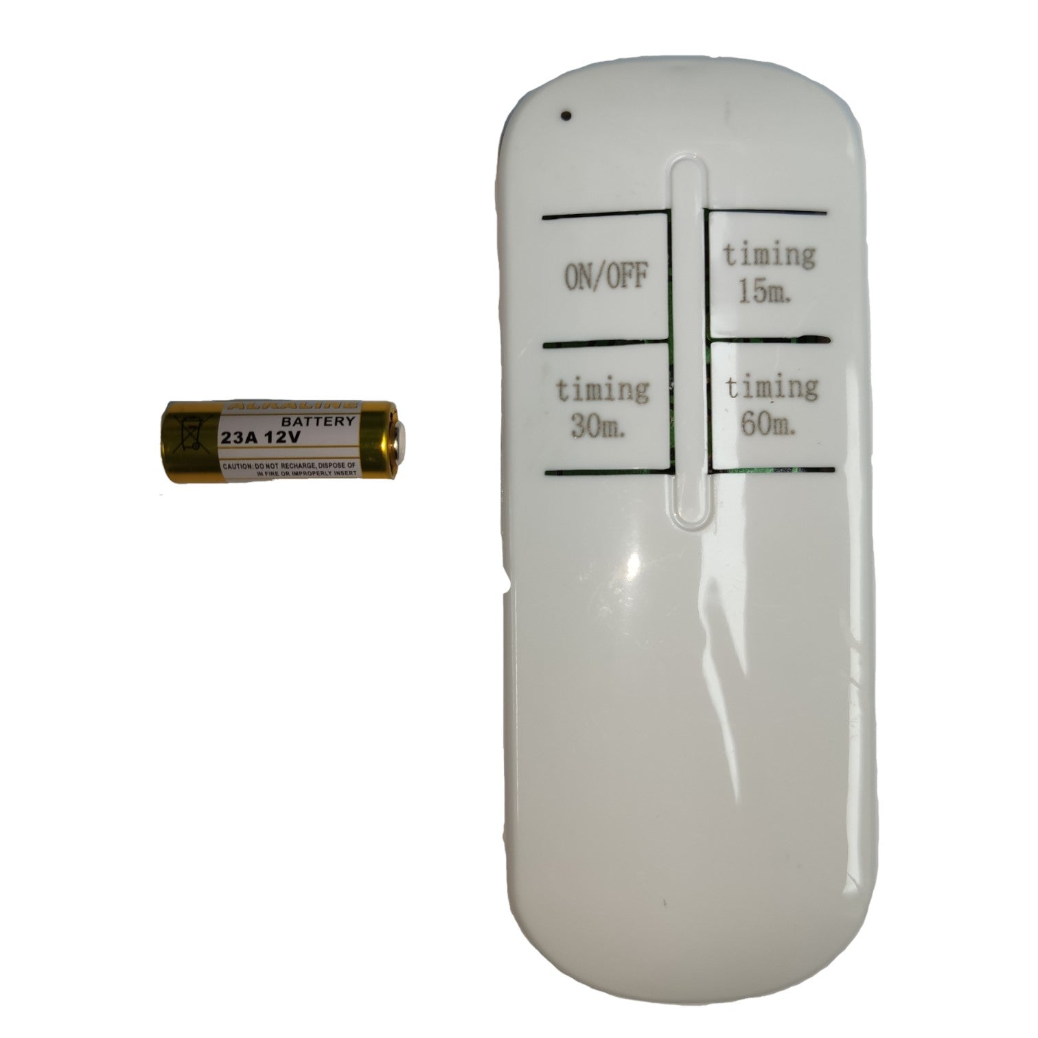 White electronic device with battery on a white background