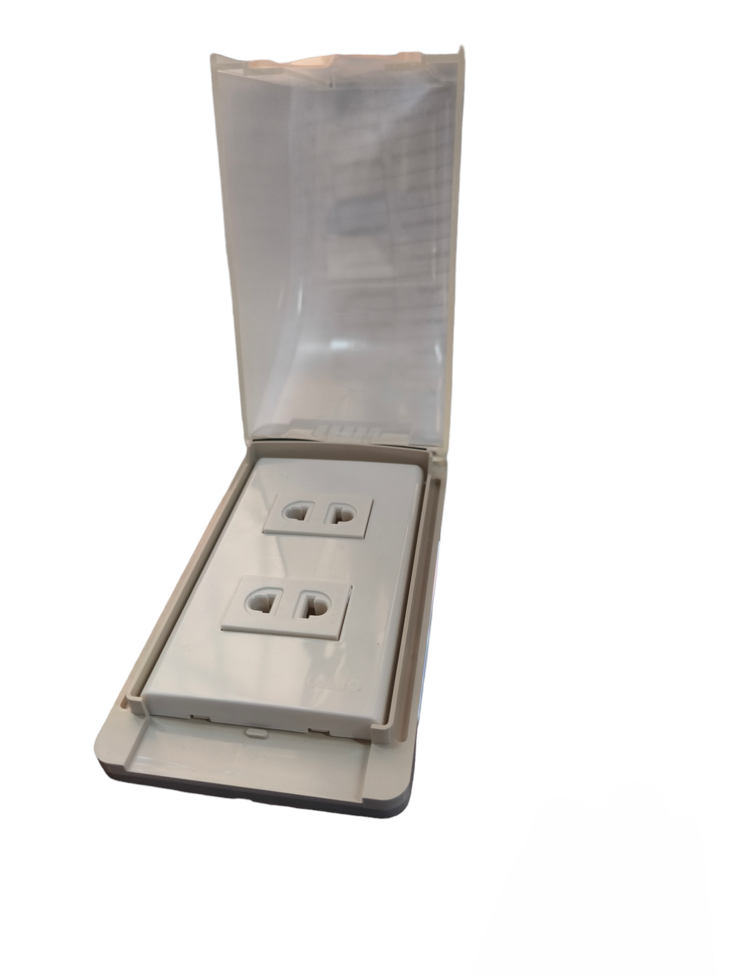 Omni Weatherproof 2 Gang Universal Outlet 15A 250V with Plate Cover WPP-605+WWP-112+(WWU-200x2)