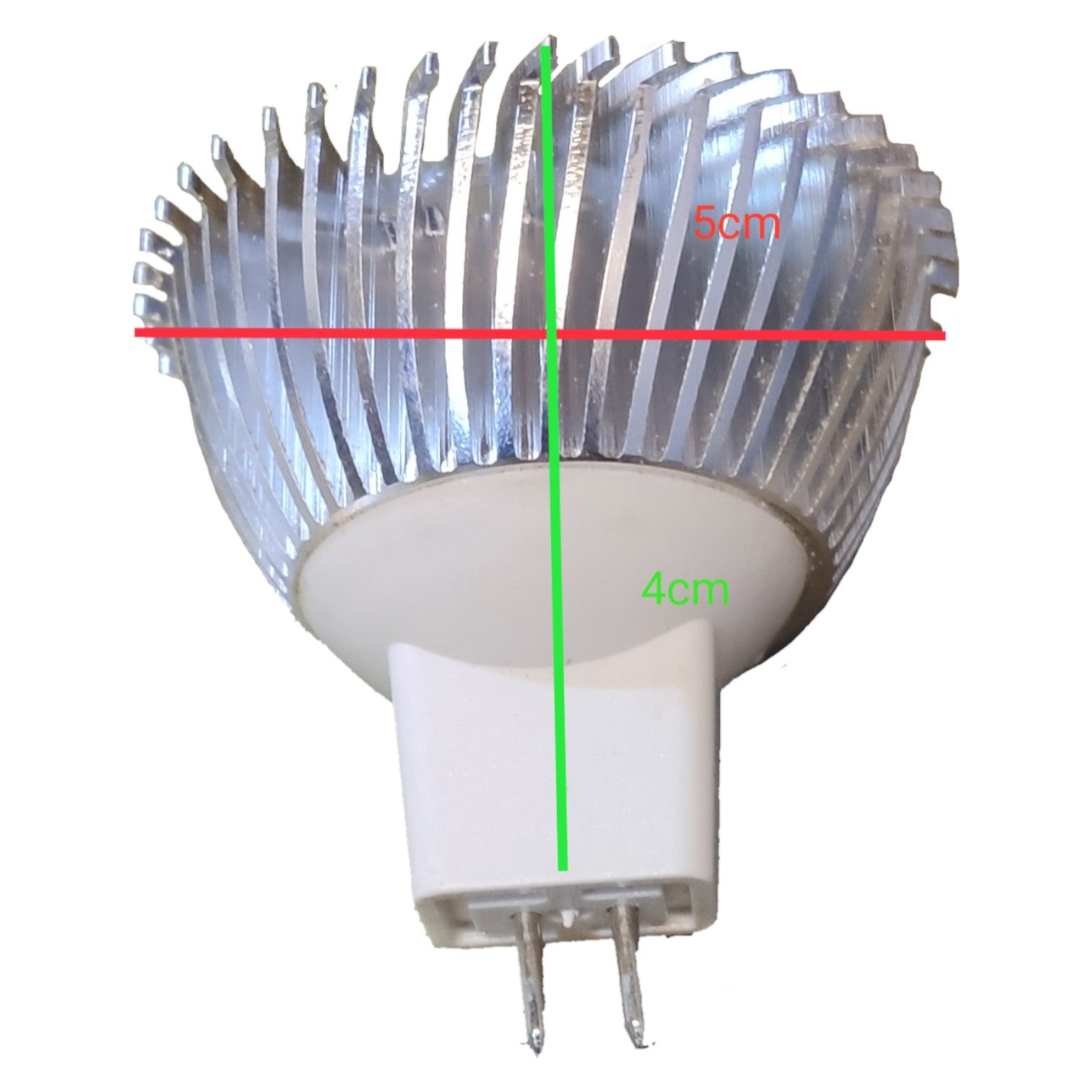 Light bulb with measurement markings on a white background