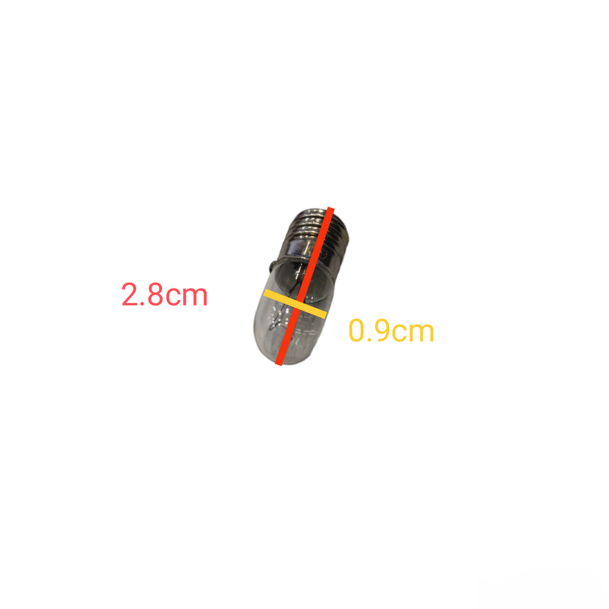 Tire with measurements on a white background 3W Pilot Lamp E10 60V Made in Japan Indicator Bulb Pilot Light Electx Electrical SUpply