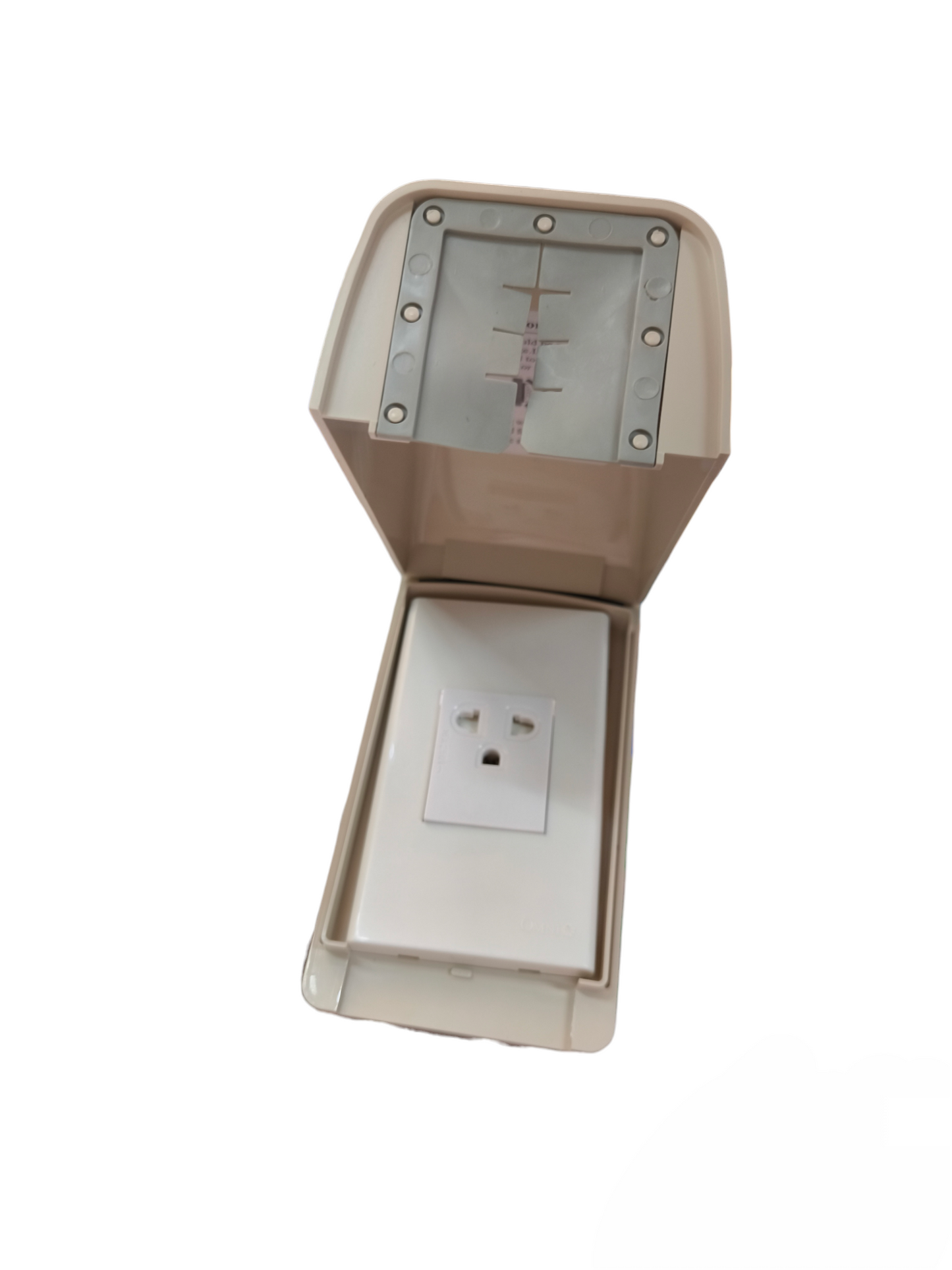 Omni Weatherproof Universal Outlet with Ground 15A 250V and Plate Cover WPP-601+WWP-111+WWG-203