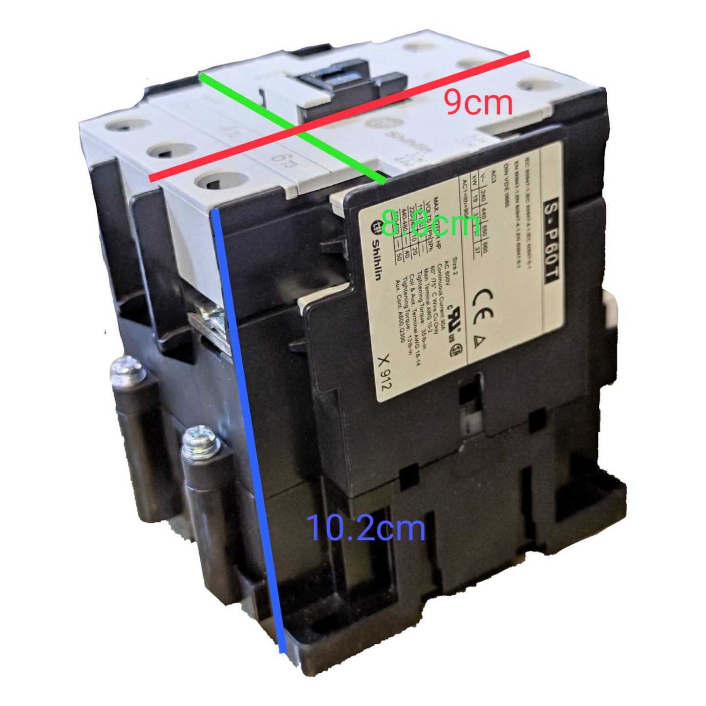 Shihlin Magnetic Contactor 68A 220V Coil Ith 90A 250V 5NO + 2NC SP60, S-P60T