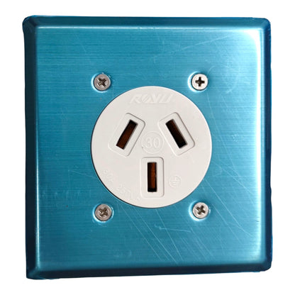 Royu 30A Range Outlet with Stainless Plate Cover and Square Utility Box 220V WH941/SL