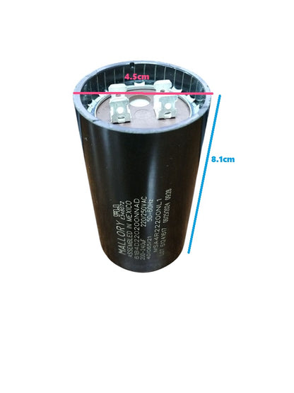 Mallory Motor Capacitor 200-240MFD 220-250V AC, Starting Capacitor 200-240uF