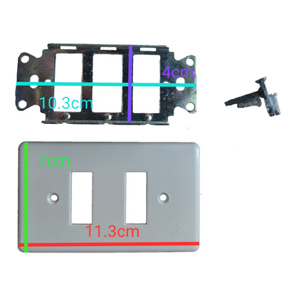 Eagle 2 Gang Device Plate with Metal Strap EAGLE2GANGPLATE