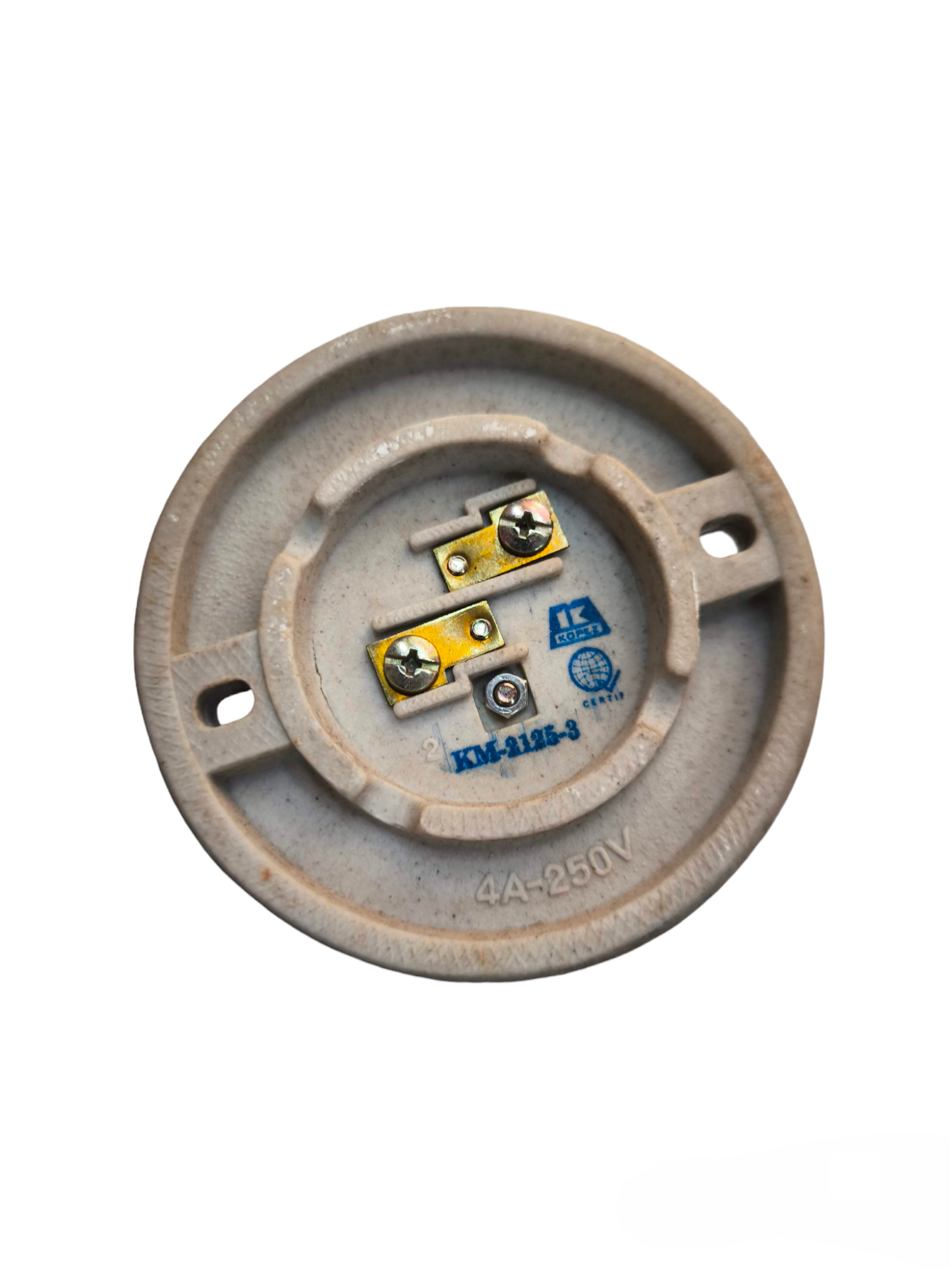 Kopez 3x3 E27 light socket 250V round gray lighting installation accessory with metal terminal screws