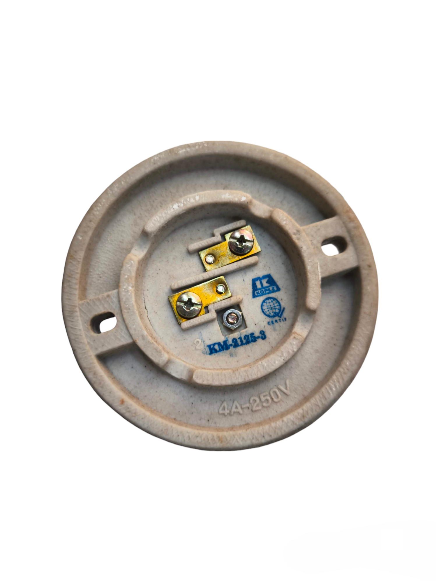 Kopez 3x3 E27 light socket 250V round gray lighting installation accessory with metal terminal screws