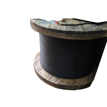 Philflex 4 core 38mm electrical cable wound on a wooden spool for industrial wiring use