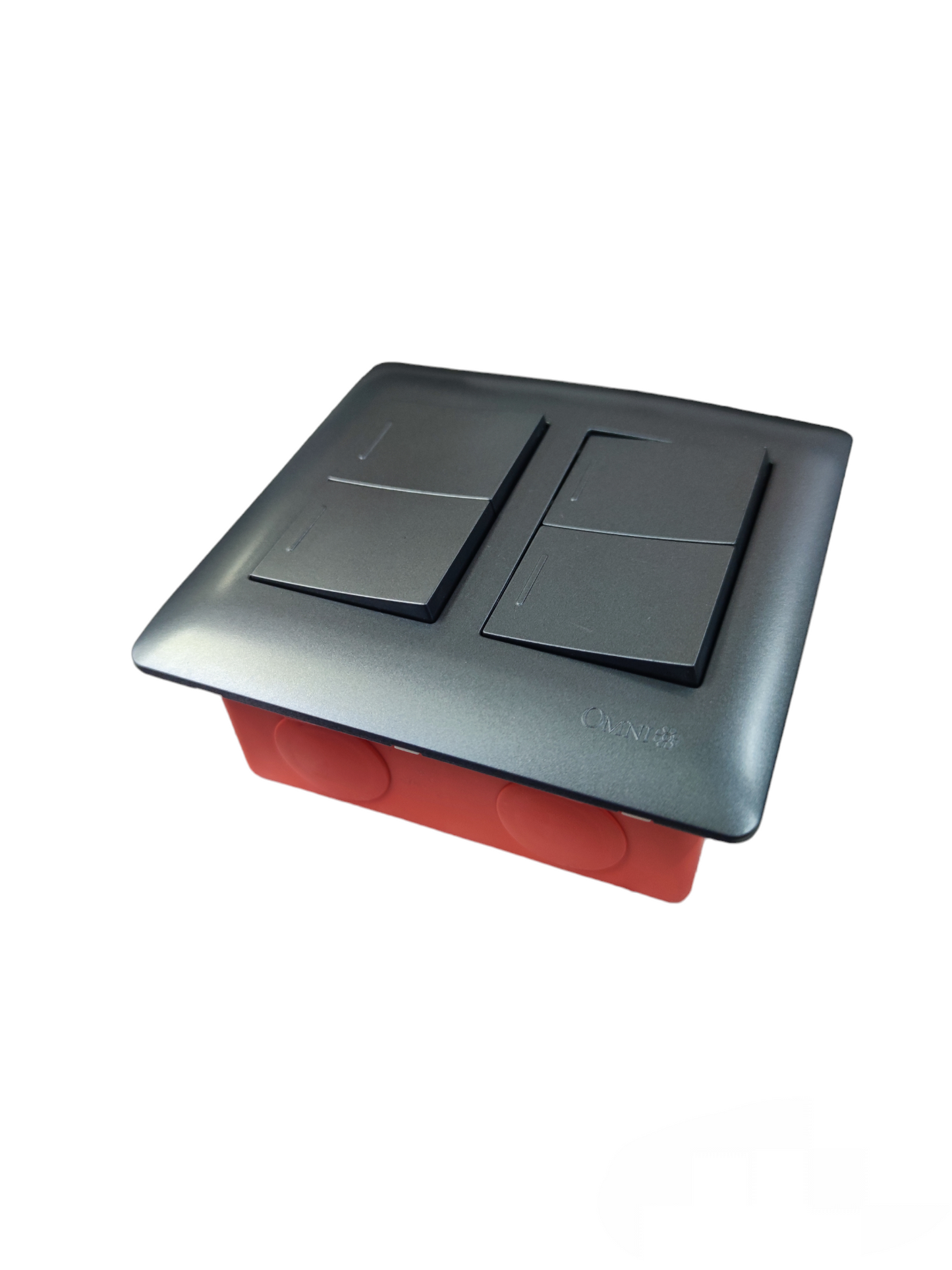 Omni 4 Gang 1 Way Switch 16A 250V black modern wall switch with four gang buttons