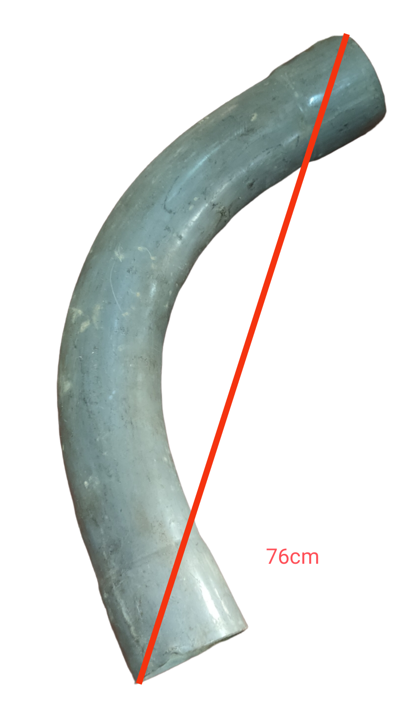 4 inch PVC elbow gray 5mm pipe accessory bent at 76cm length for plumbing connections