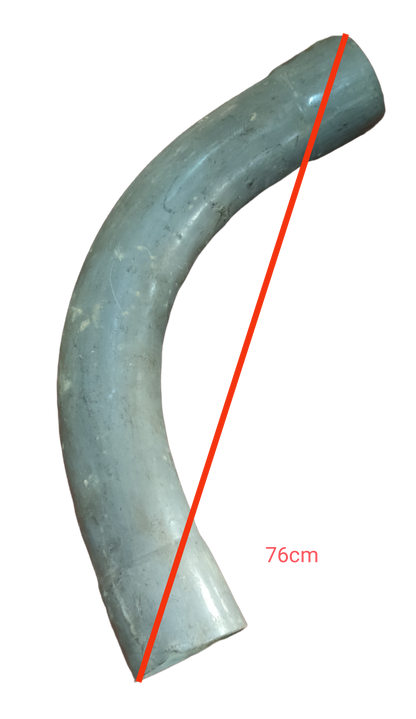 4 inch PVC elbow gray 5mm pipe accessory bent at 76cm length for plumbing connections