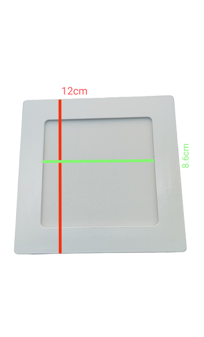 Ecolum 4 inch square 6W LED downlight 220V in sleek white design with precise dimensions