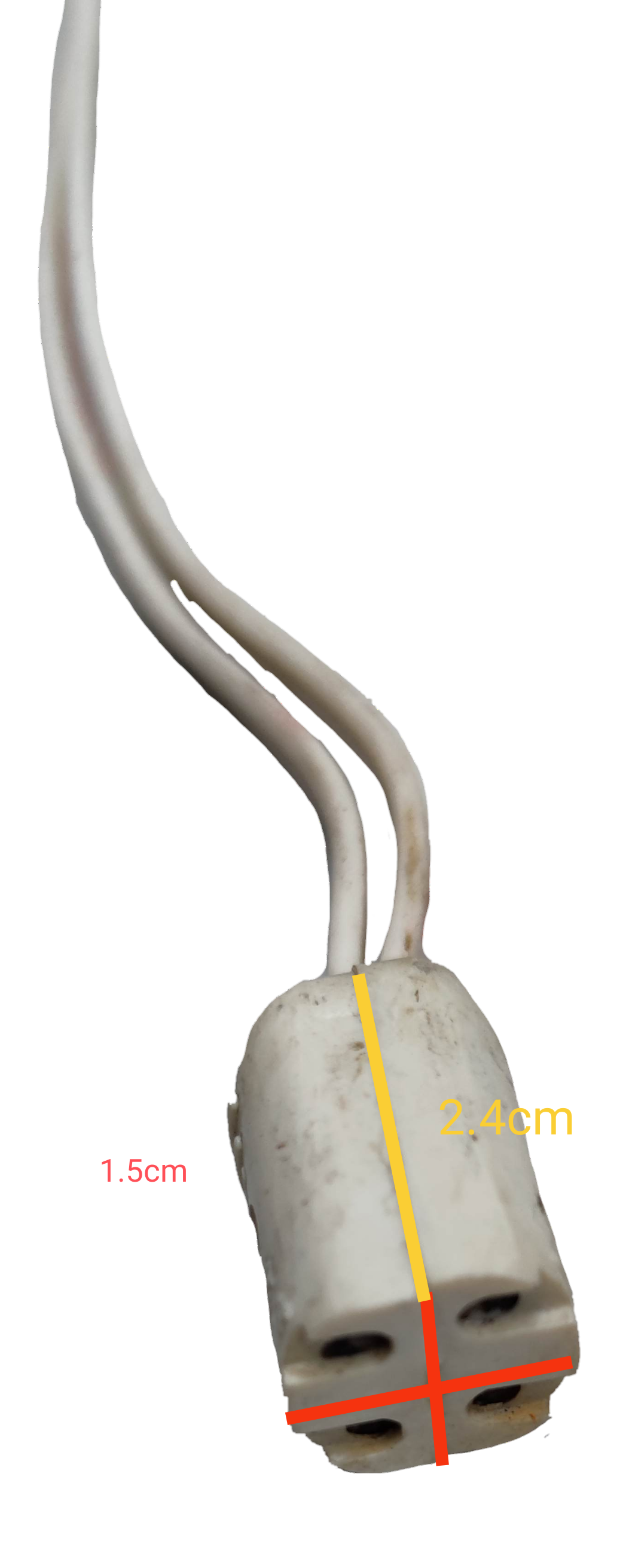 4 pin lamp socket 220V with wired connections designed for electrical lighting fixtures