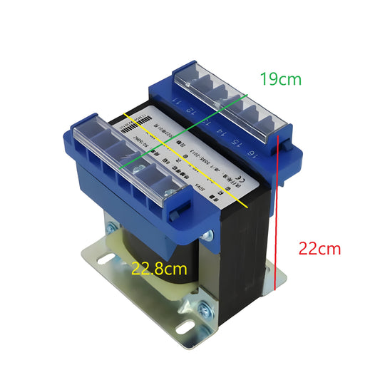 Wixim 4000VA Control Transformer Input Voltage with protective blue terminal covers and metal mounting base