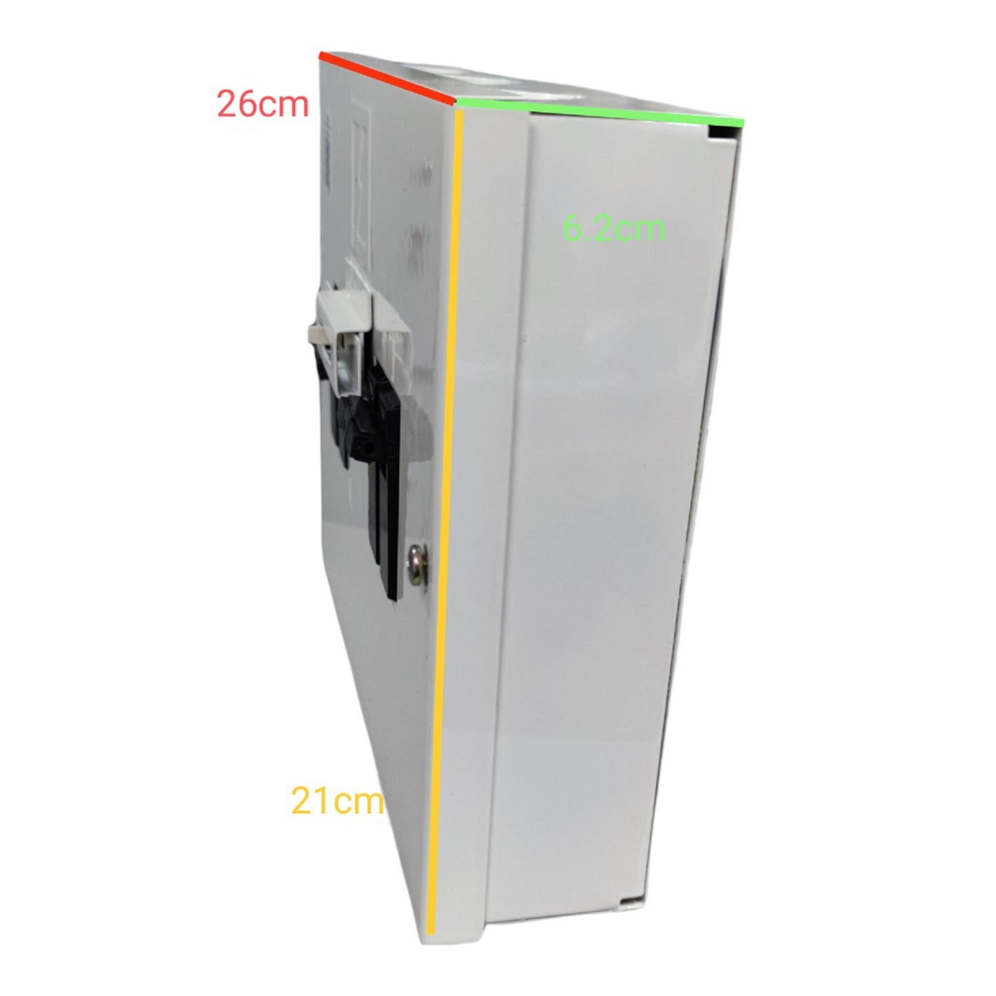 ABB double pole double throw breaker with compact design and standard dimensions for electrical applications