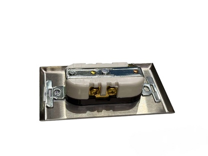 Eagle Duplex Universal Outlet 15A 250V with Ground Brown with Stainless Plate Cover CAT828B/CAT132SSP