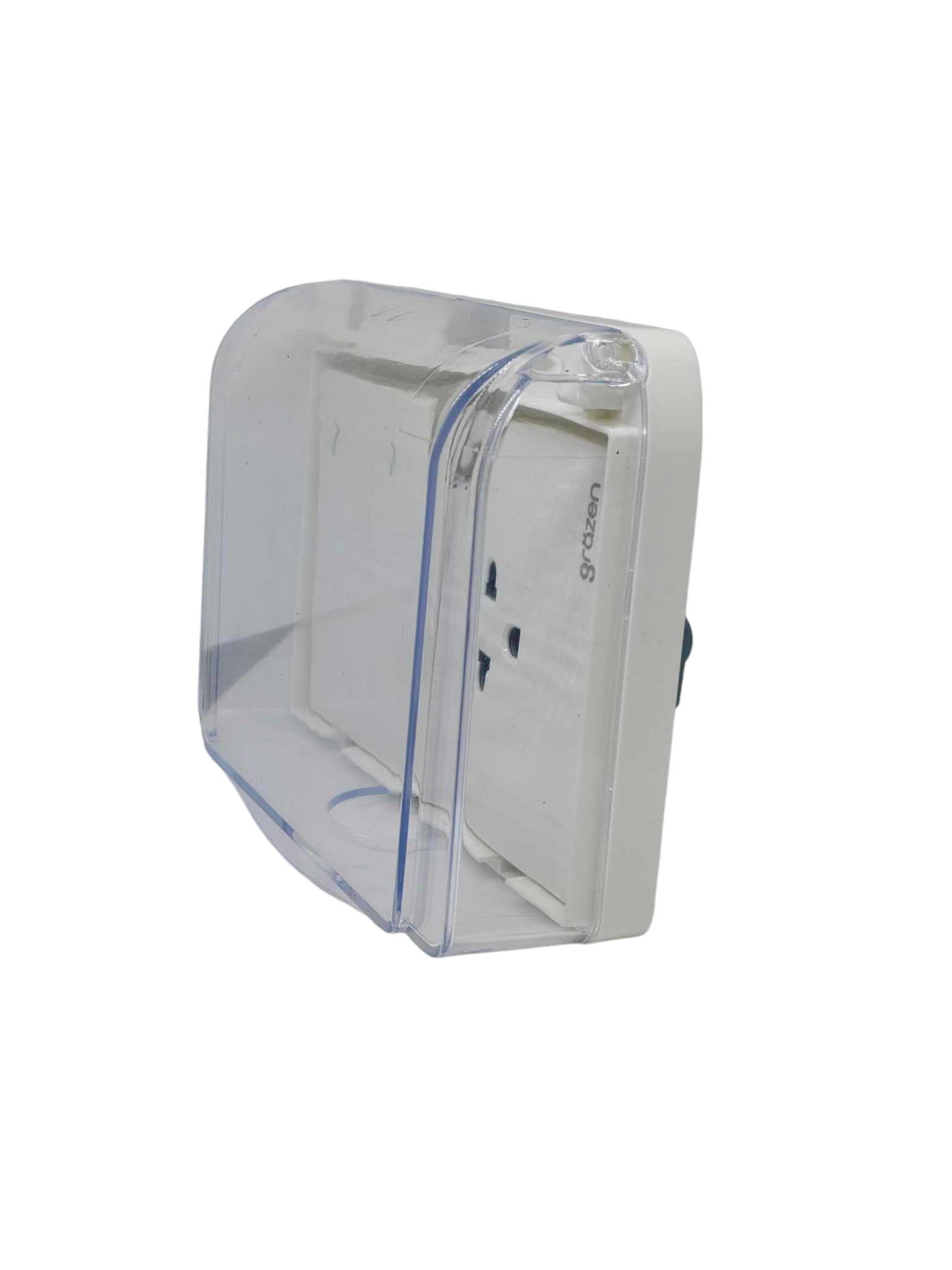 Grazen Weatherproof Plate Cover with 2 Gang 1 Way Switch and 1 Gang Universal Outlet with Ground 16A 220V WC-019-W+GW-009 Available in White, Black, Grey and Gold