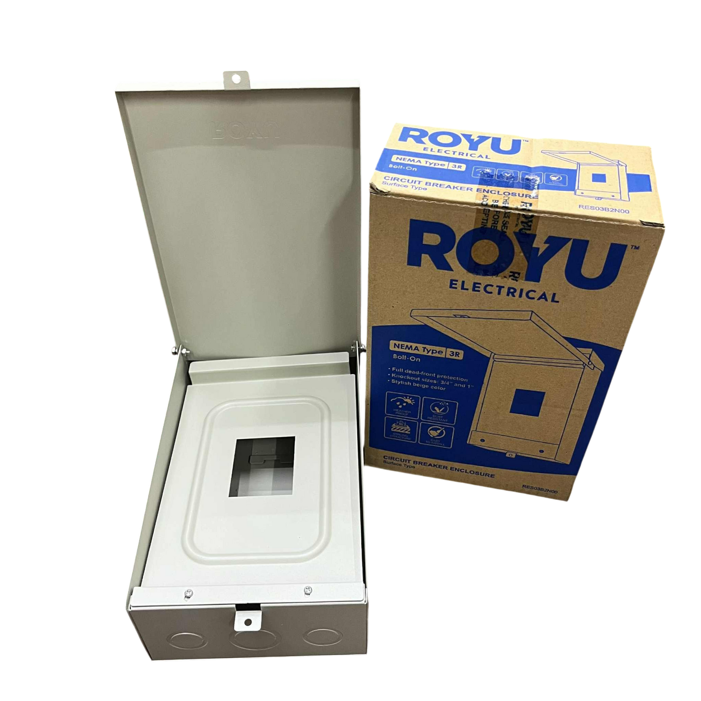 Royu Nema 3R Panel Board Housing for 2 Pole Bolt-on Circuit Breaker Circuit Breakers