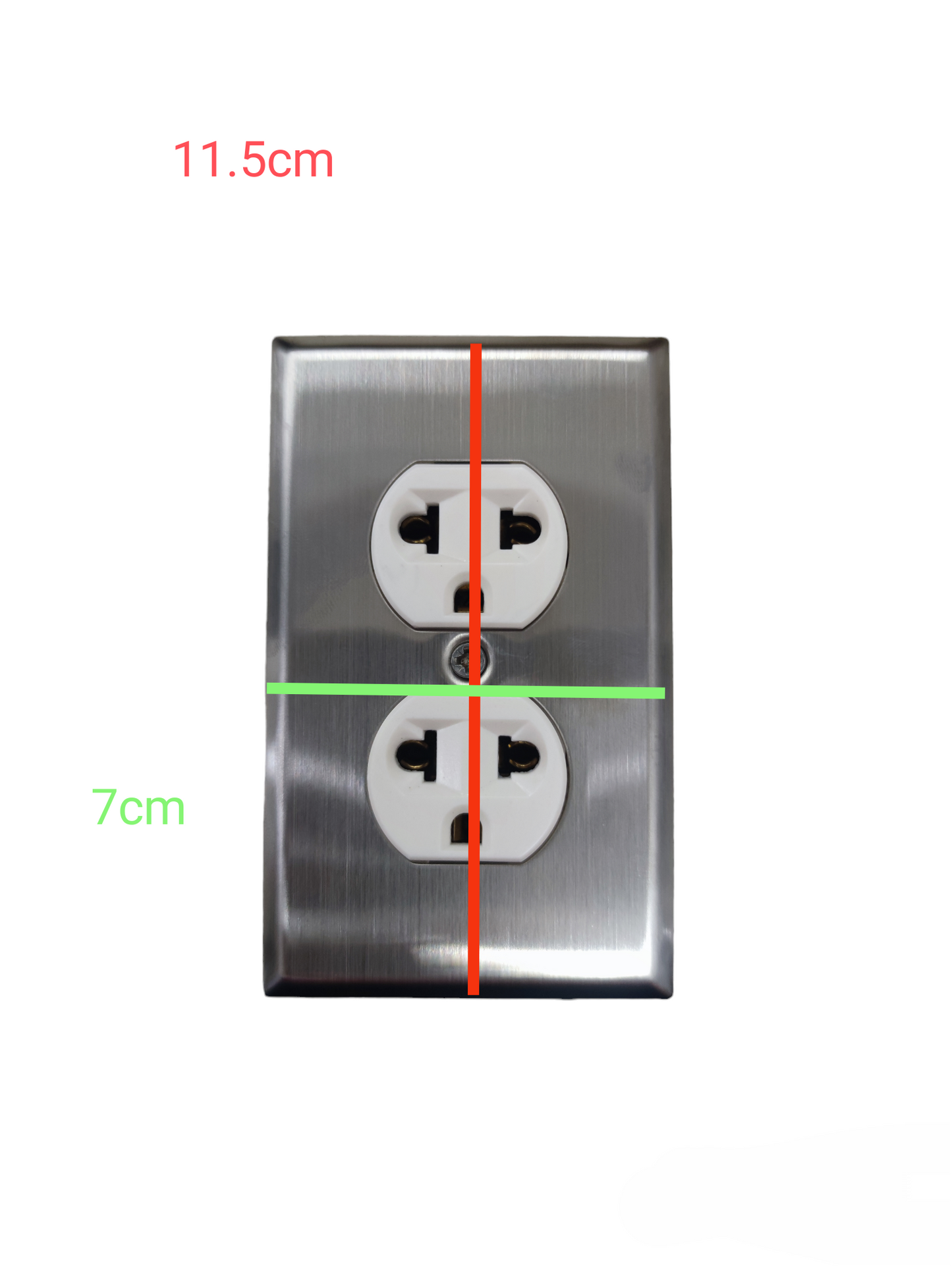 Eagle Duplex Universal Outlet with Ground and Stainless Plate Cover 15A 220V CAT828C/CAT132SSP