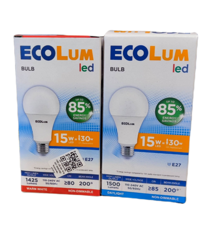 Ecolum 15W LED Bulb 220V E27 Daylight 6500K
