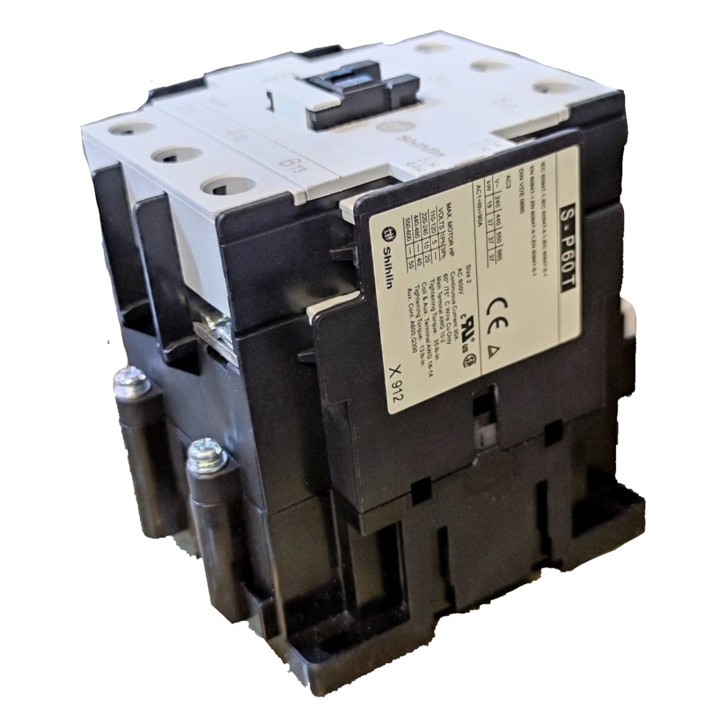 Shihlin Magnetic Contactor 68A 220V Coil Ith 90A 250V 5NO + 2NC SP60, S-P60T