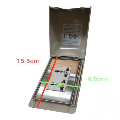 Omni Weatherproof Duplex Universal Outlet 16A 250V with Stainless Plate Cover WPP-601+WWP-113S+WWU-402