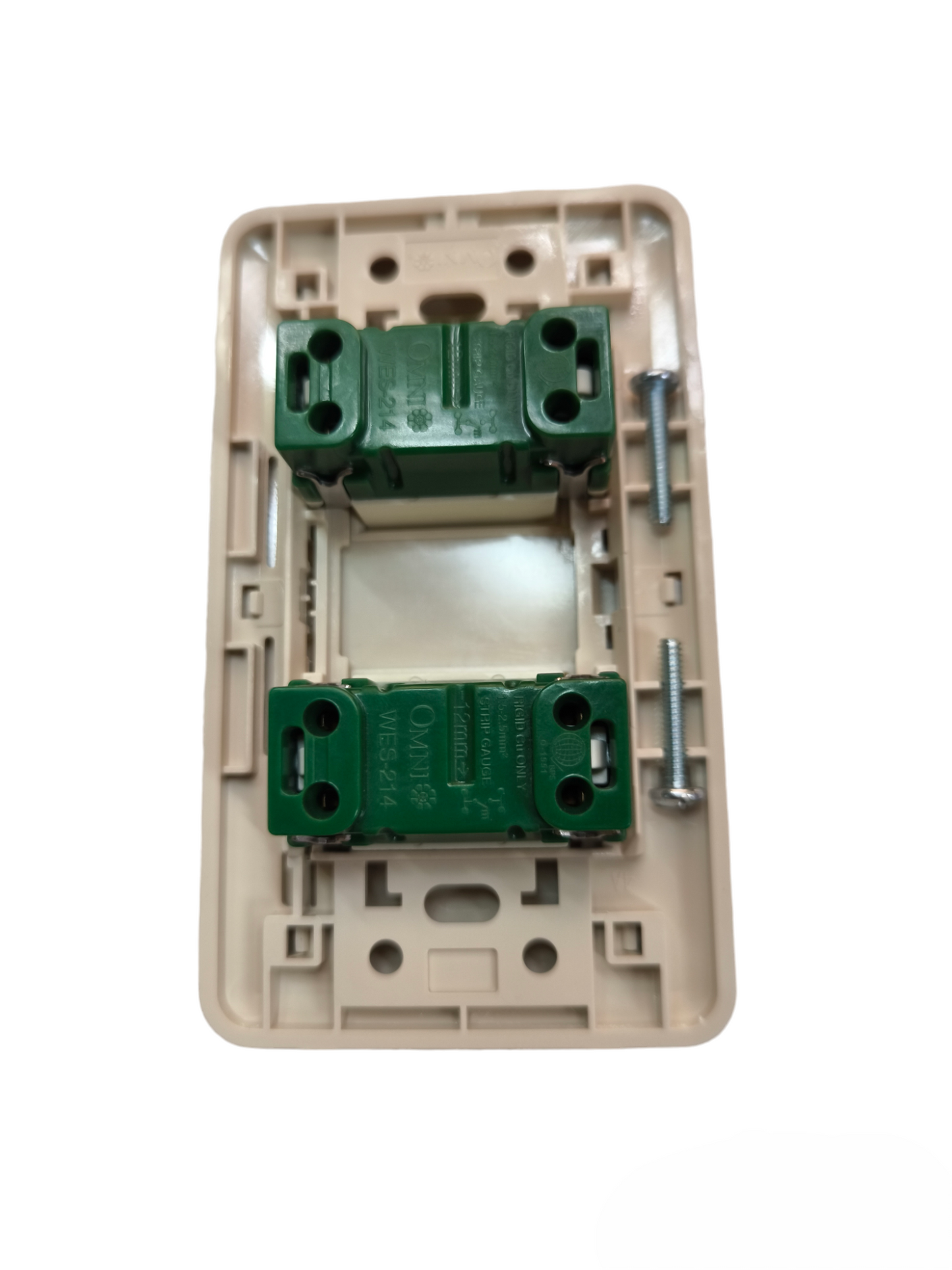 Omni 2 Gang 1 Way Illuminated Switch 16A 250V with Plate Cover WEP-102+(WES-214x2)