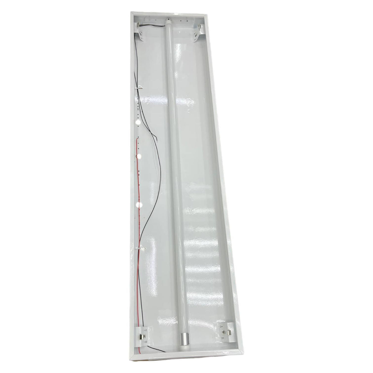 48 inch T8 LED troffer light base with wiring and fixtures for easy installation