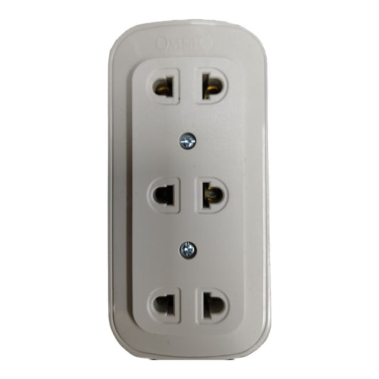 Omni 3 Gang Flat Pin and Round Extension Outlet  Surface Type Outlet  WSO-003